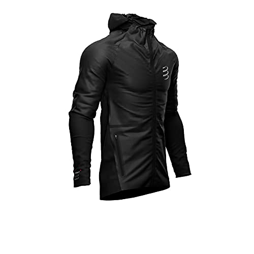 COMPRESSPORT Hurricane Waterproof 25/75 - Chaqueta de running (talla S), color negro