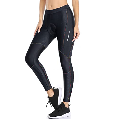 Santic Pantalones de Ciclismo para Mujer Ciclista Badana Acolchados MTB Transpirables De Secado...