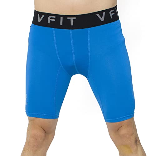 vf VFIT Mallas/Leggings Cortas de compresión Deportiva/Fitness para Hombre (S, Azul)