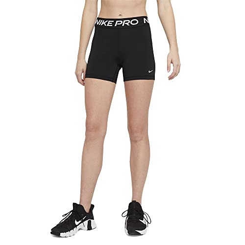 Nike W NP 365 Short 5in Pantalones Cortos, Black/(White), L Mujer