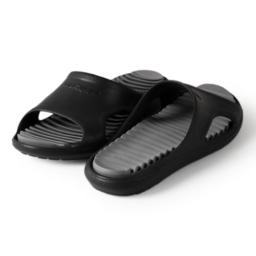 surippa 2.0 | Sandalias de Recuperación, Negro-Gris, Talla 46-47 | Tecnología Dynergy | Suela de...