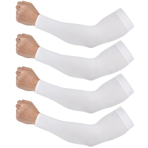 Tyqour 4 pares de mangas UV para hombres y mujeres, mangas de brazo de compresión de enfriamiento...