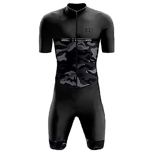 Summer Cycling Skinsuit Triatlón for Hombres, Pro Manga Corta Traje de Ciclismo, Racing Tri Suit de...