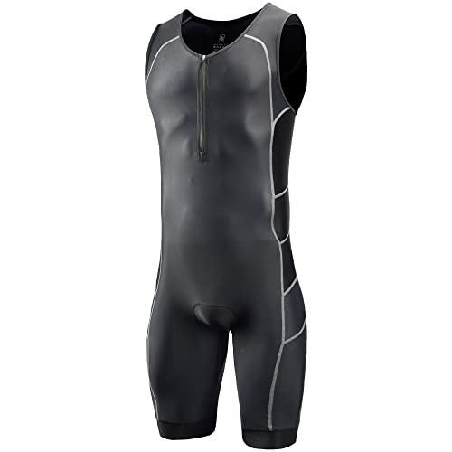 CGLRybO Traje triatlón de manga corta para hombre, ideal para Ironman Racing Tri Suit, Negro, M