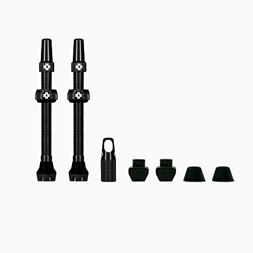 MUCOFF Juego VALVULAS MUC-Off V2 TUBELESS 80mm, Sport, Negro (Negro), Talla Única