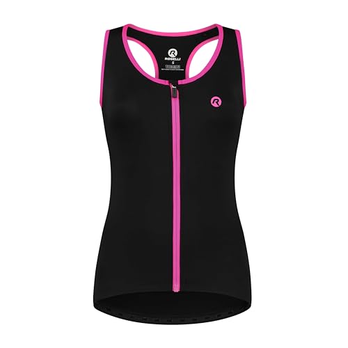 Rogelli Abbey Parada de Bicicletas Mujeres, Negro/Rosa, Talla L