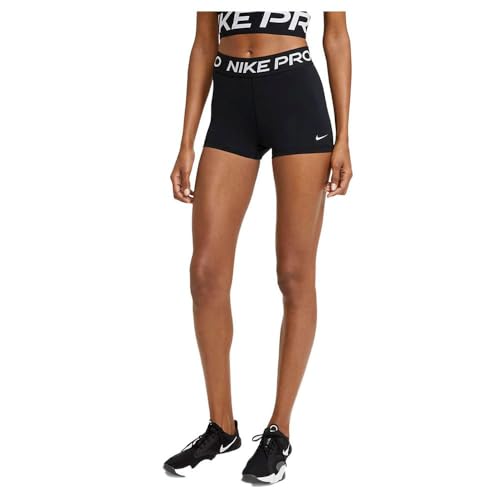 Nike W NP 365 Short 3' Shorts, Womens, Black/(White), Large