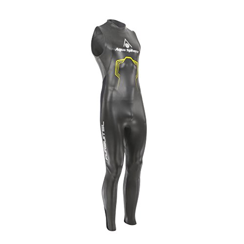 Aqua Sphere Traje de neopreno sin mangas para hombre Pursuit 2016 (XS), color negro y amarillo