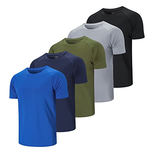 Cimic 5 Piezas Camiseta Deporte Hombre Camiseta Running Hombre Camisetas Manga Corta Hombre Ropa...