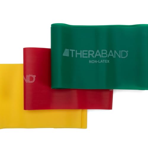 TheraBand Resistance Band Set, Professional Latex Elastic Bands for Upper & Lower Body & Core...