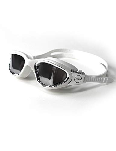 ZONE3 Gafas de natación Vapor, lentes polarizadas, blanco / plateado, TALLA ÚNICA
