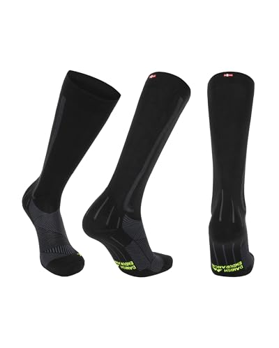 DANISH ENDURANCE Calcetines de Compresión, unisex, 1 par (Negro/Gris, EU 43-47)