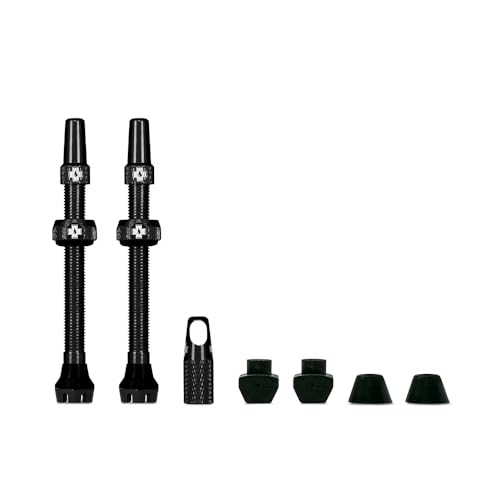 Muc-Off Set de Válvula Presta para Tubeless, Negro, 44 mm - Válvula de Bicicleta Sin Fugas Con...