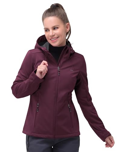 33,000ft Chaqueta softshell para mujer, impermeable, resistente al viento, transpirable, chaqueta de...