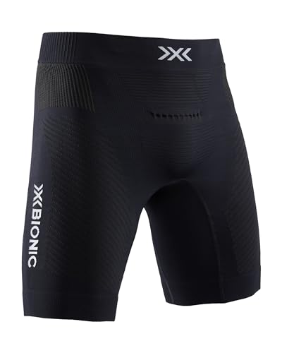 X-Bionic Invent 4.0 Running Shorts Men, Pantalón Corto, Hombre, Opal Black/Arctic White, M