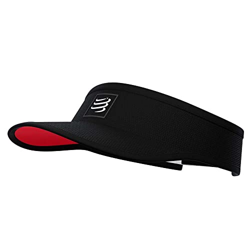 COMPRESPORT Visor Visera, Adultos Unisex, Black/Red (Multicolor), Talla Única