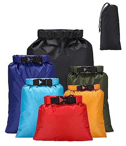 Jissta 6 Piezas Bolsa Estanca Impermeable, Bolsas Secas Ligeras (1.5/2.5/3/3.5/5/8L),Bolsa Portátil...