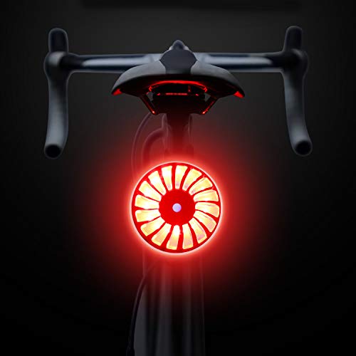 Asvert Luz Bicicleta Trasera Inducción del Freno,LED USB Recargable, Impermeable, Advertencia, 5...
