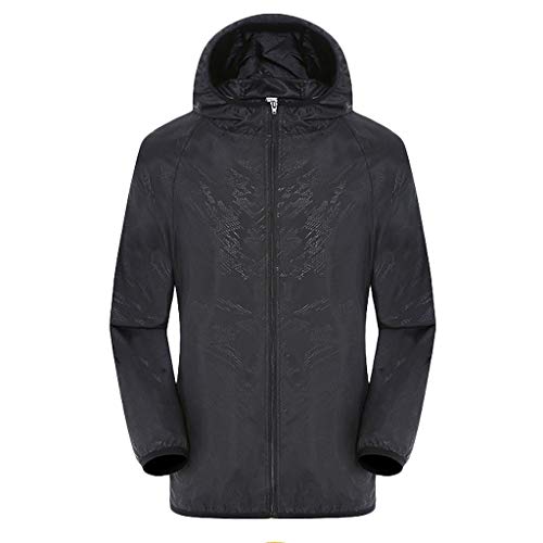 Genérico Chubasquero Hombre Cortaviento Ligero con Cremallera Impermeable Hombre con Capucha...