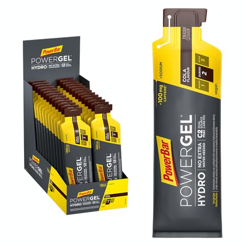 Powerbar PowerGel Hydro Cola 24x67ml - Gel Energético de Alto Carbono + Sodio + 100mg Cafeína