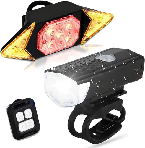 JNUYISW Luces de Giro para Luces traseras de Bicicleta, luz de Advertencia de Freno Trasero de...