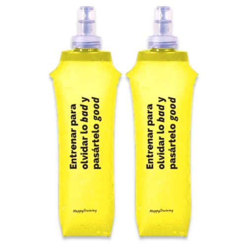 HappyTraining Soft Flask Botella de Agua Running Trail Flexible 500ml TPU Bolsa de Hidratación...