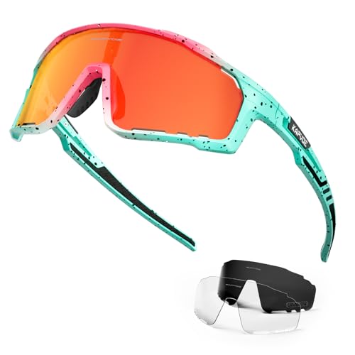 KAPVOE Gafas Polarizadas Hombre/Mujer MTB Gafas Running Bicicleta Montaña Ciclismo Gafas Sol Btt...