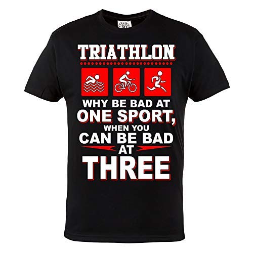 Rule Out T-Shirt para Hombre. Triathlon. Nadar. Bicicleta. Correr. Iron Man. Casual Wear (Talla...