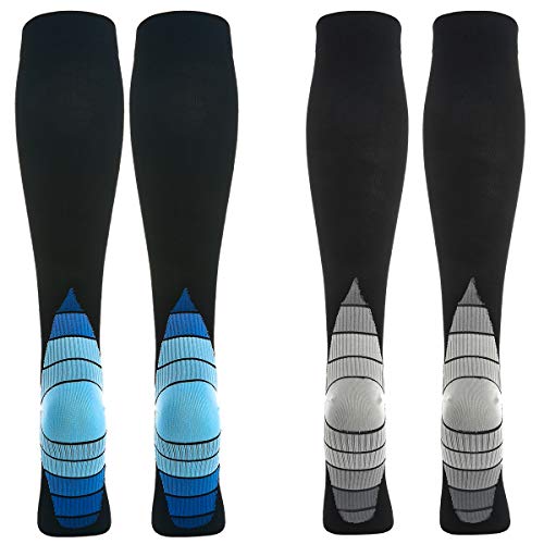 2 Pares Calcetines/ Medias de Compresión para Hombres y Mujeres, Running, Deporte, Correr,...