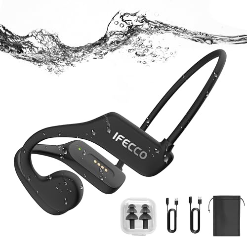 IFECCO Auriculares Conducción Osea Natacion - IP68 Resistente al Agua Auriculares para Nadar...