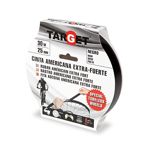 TARGET CTN3025 - Cinta Tubeless - 30m x 25mm - Bicicletas - Negra - Ruedas - Llantas - MTB