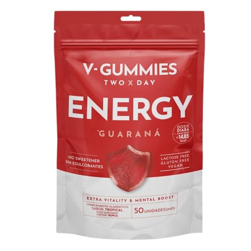 ENERGY V-Gummies | Complejo vitamínico | Con Guaraná, Cafeína y Vitamina C | Energía para el...