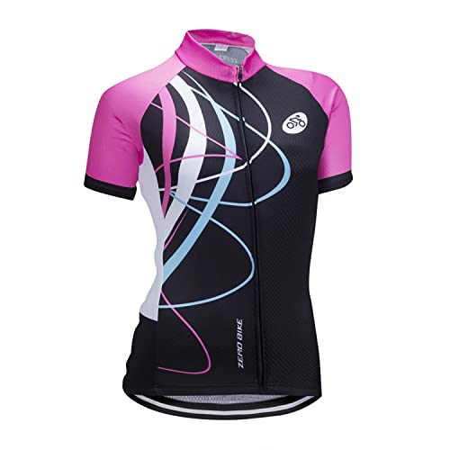 Manga Corta Ciclismo MTB Maillot para Mujer, Jersey Ropa Transpirable para Deportes al Aire Libre...