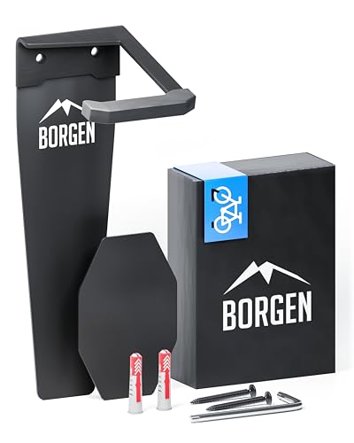 Borgen Soporte de Pared para Bicicletas | Soporte Vertical de Pared Negro Mate para e-Bikes, BTT,...