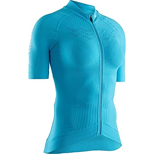 X-Bionic Effektor 4.0 Bike Zip Short Sleeve Shirt, Hombre, tuquoise/Arctic White, L