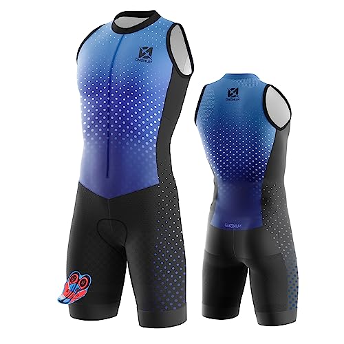 Summer Cycling Skinsuit Triatlón for Hombres, Pro Manga Corta Traje de Ciclismo, Racing Tri Suit de...