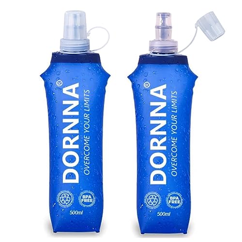 DORNNA® – 2X1 Soft Flask, Botella de Hidratación BPA FREE para Running, Bolsa de Hidratación...
