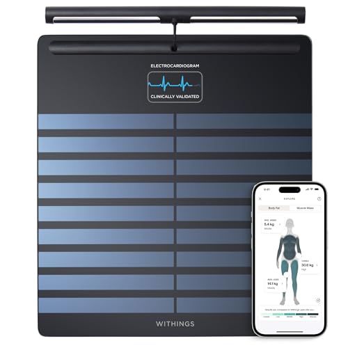 WITHINGS Body Scan - Báscula wi-fi conectada para mejorar su salud, báscula de medidor de...