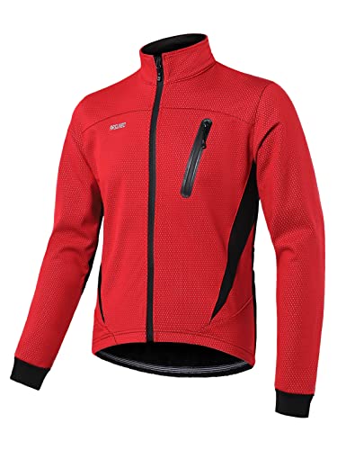 ARSUXEO - Chaqueta de ciclismo para hombre, chaqueta térmica de invierno para MTB Softshell para...