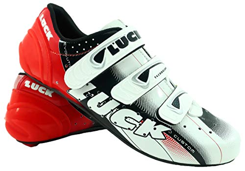 Luck Zapatillas de Ciclismo EVO, para Carretera, con Suela de Carbono,Muy rigida y Ligera y Triple...