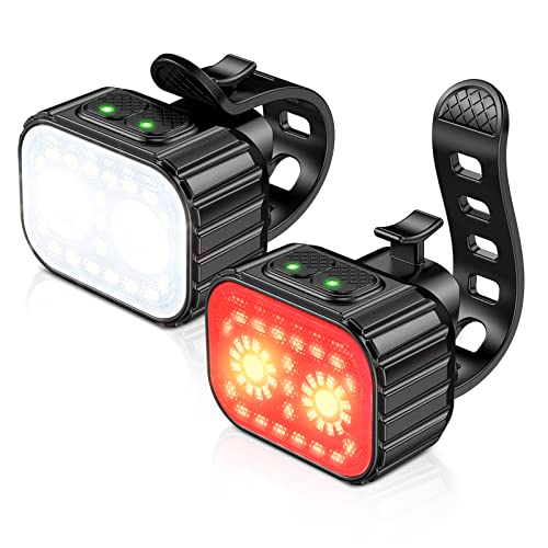 CIRYCASE Luz Trasera Bicicleta Potente Led, Luz Bicicleta Delantera y Trasera USB Recargable, 8+12...