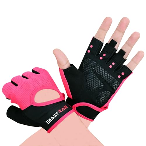 BEAST RAGE Guantes de Fitness Transpirables para Hombres y Mujeres Guantes de Levantamiento de Pesas...