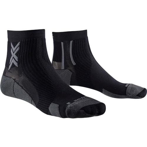 X-Socks Run Perform Ankle, Calcetines, Unisex adulto, Black/Charcoal, 45-47