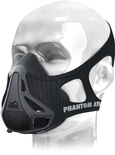 Phantom Athletics Training Mask - Aumente su Rendimiento en el Deporte - Negro - M