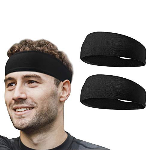 flintronic Deportes Diadema, 2 Piezas Elástica Cinta De Pelo Deportiva, Sudor Absorbente de Humedad...