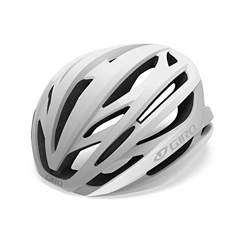 Giro Syntax Casco de Carretera, Unisex, Blanco Mate y Plateado, M