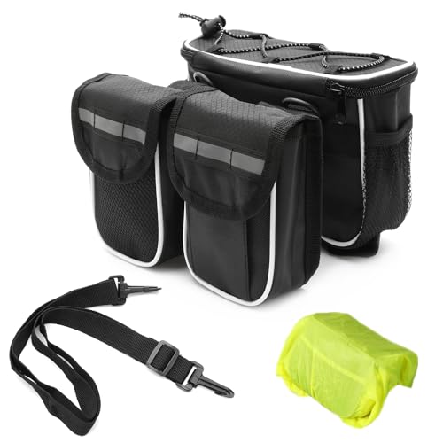 FL HUA Bolsa para Manillar de Bicicleta Gran Capacidad, Alforjas Delanteras para Bicicleta con...