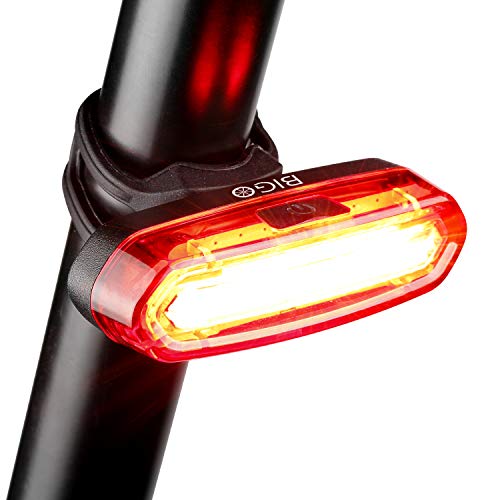 BIGO Luz Trasera para Bicicleta Recargable USB, Super Brillante Rojo Luz LED Bici de 120 Lúmenes,...