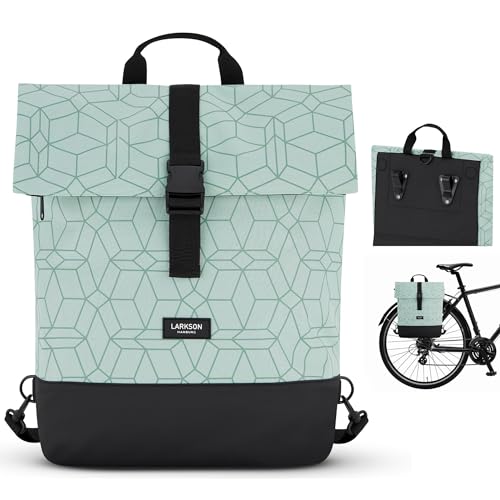 LARKSON Bolso Alforja para Bicicleta Menta - Tammo Bike - 2 en 1 Mochila de Ciclismo y Bolsa para...