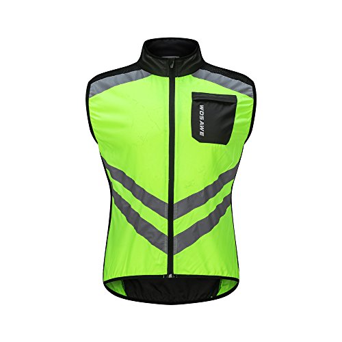 WOSAWE Chaquetas de Ciclismo para Hombre, Chaleco,MTB Corriendo，Reflectante Transpirable，Ropa...